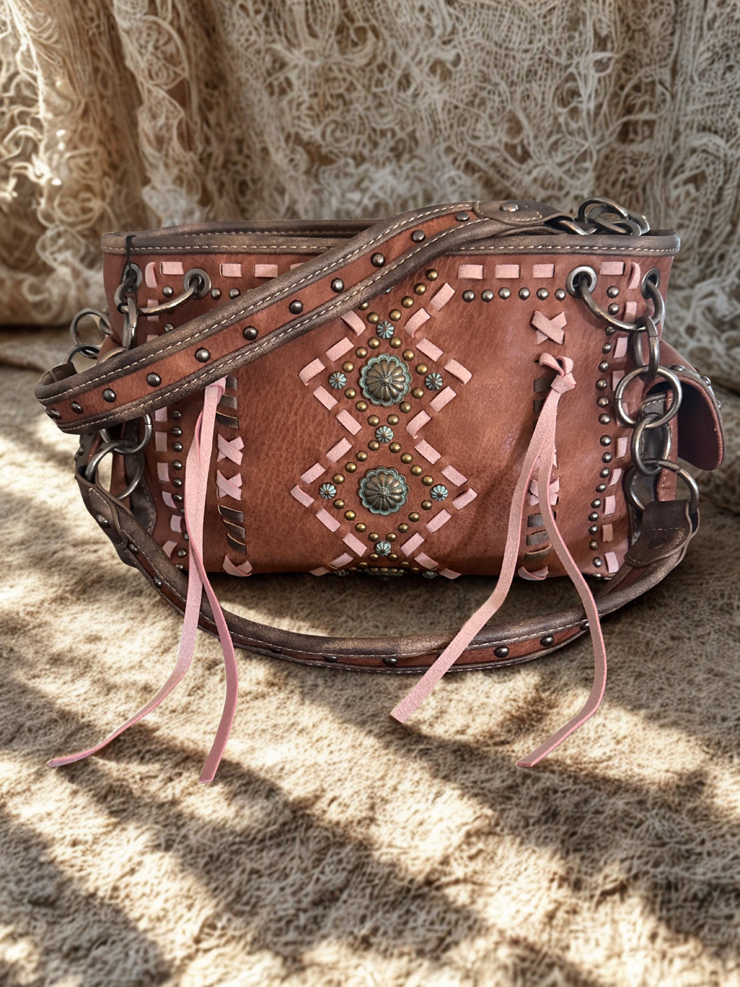 Montana West Brown and Pink handbag