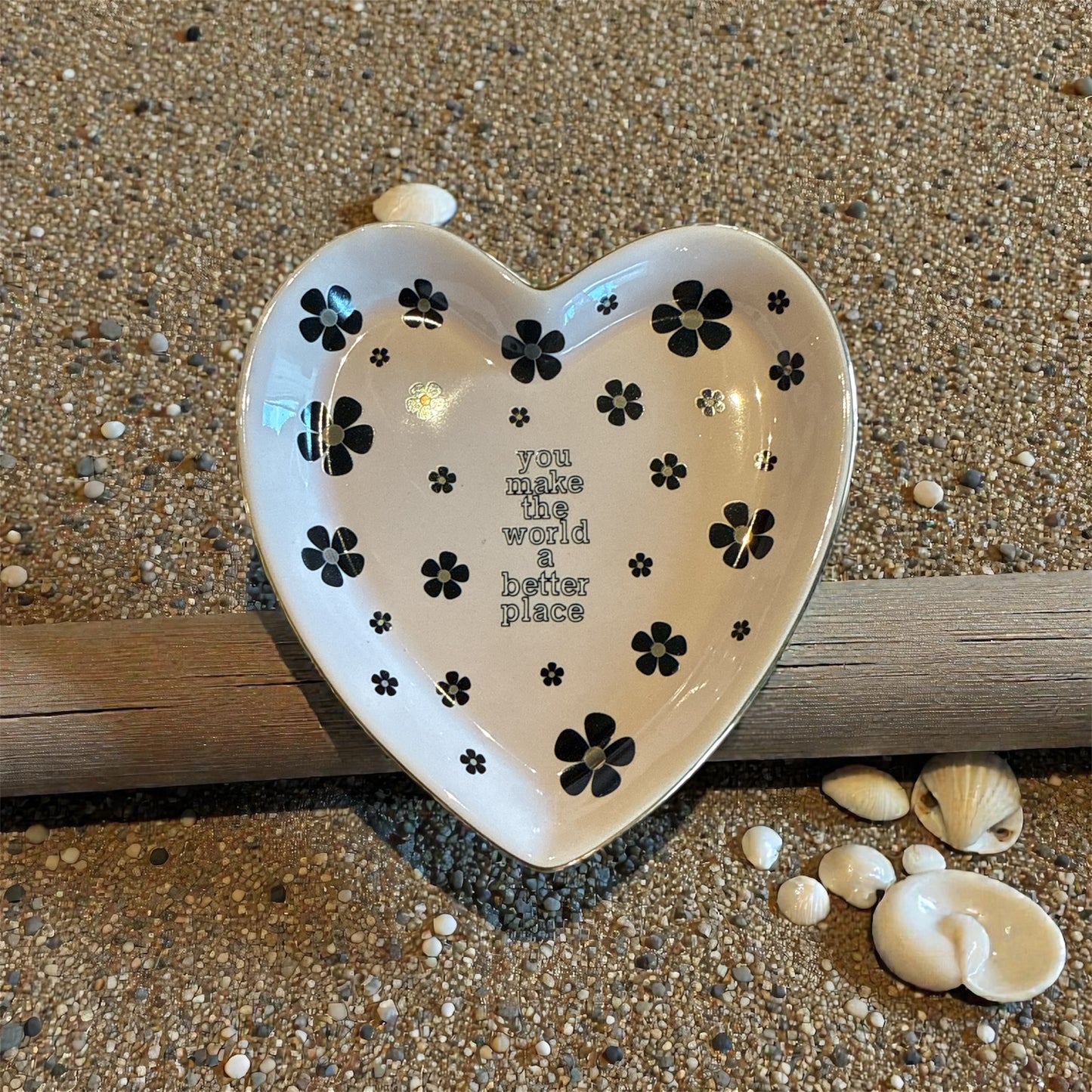 "You Make The World A Better Place" Heart Jewelry Tray