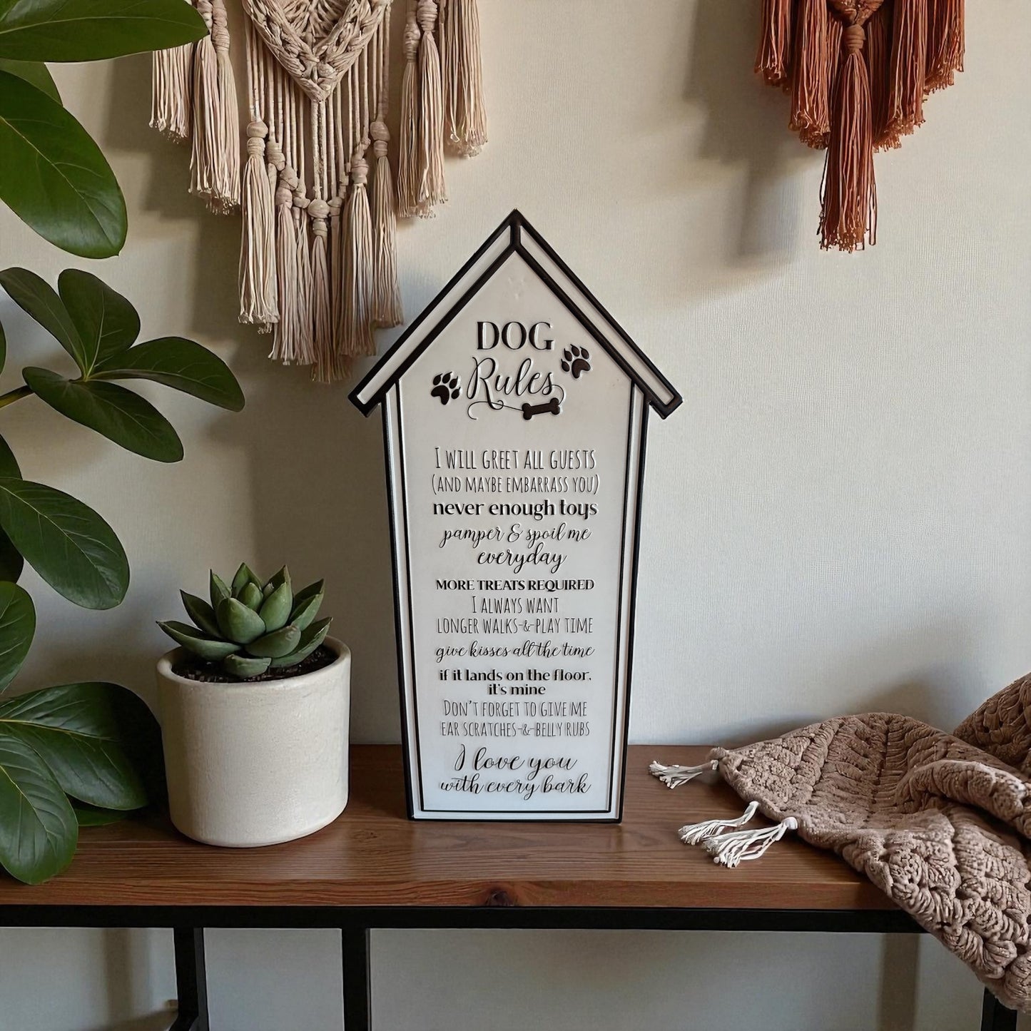 "Dog Rules" Wall Sign