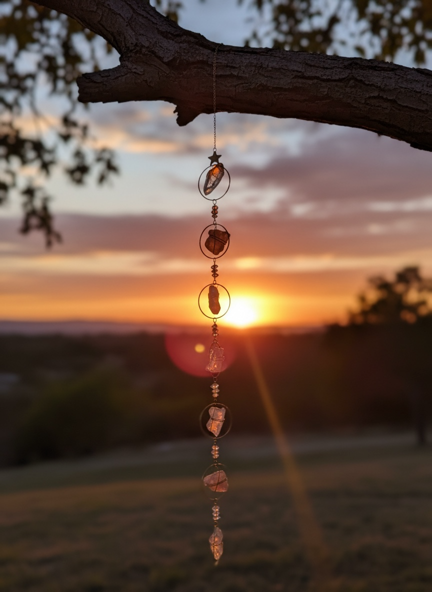 Rose Crystal Quartz Suncatcher
