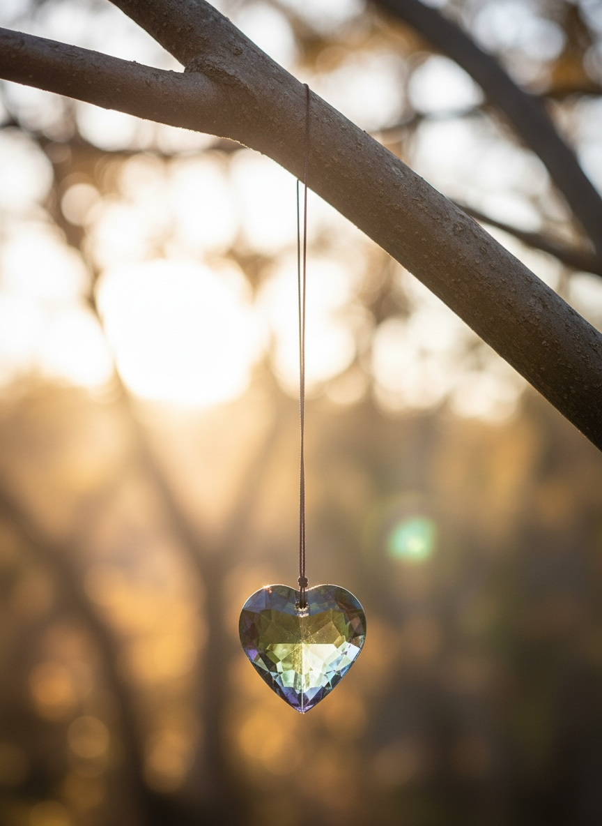 Multi-Color Crystal Prism Heart Suncatcher