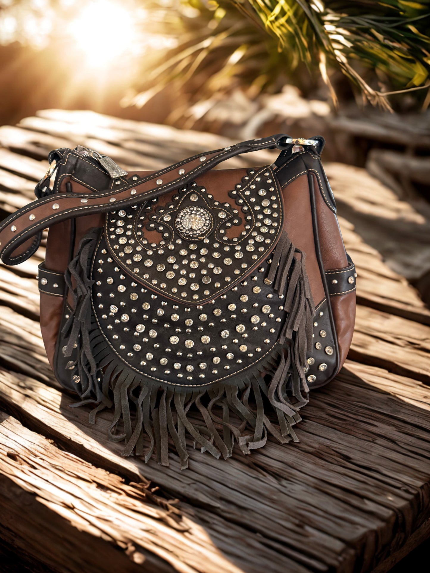 Brown Rhinestone Bag
