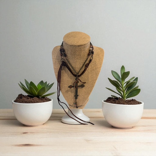 Leather and chain cross