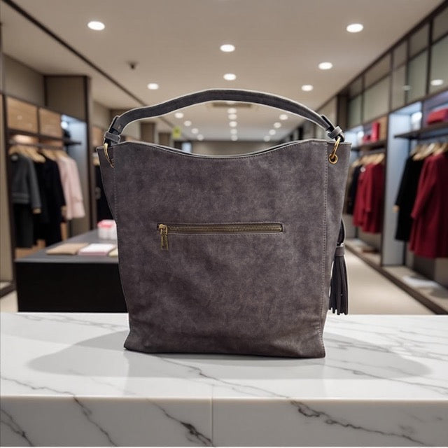 Blue Hobo Bag with Tassle