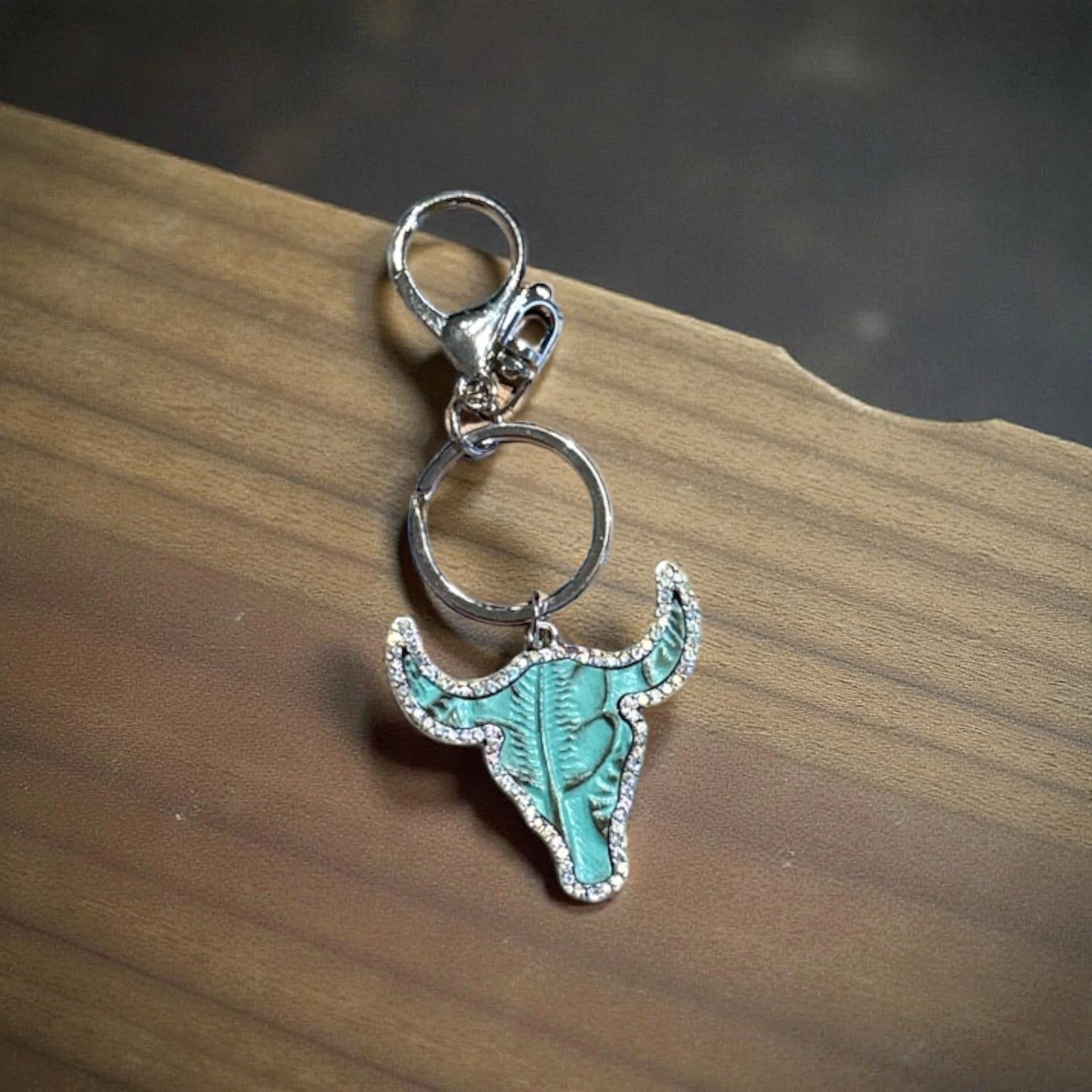 Blue "Steer Head" Keychain