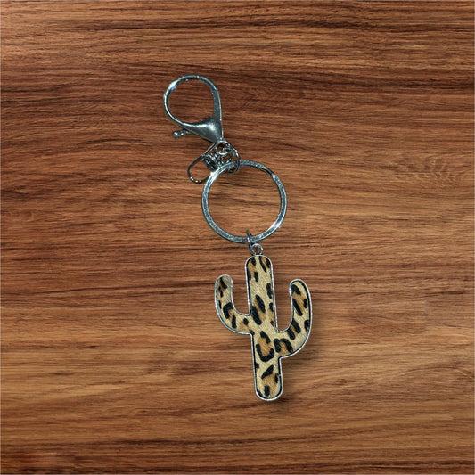 Dark Leopard "Cactus" Keychain