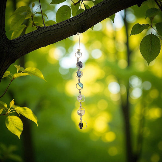 Small Multi-Color Crystal And Stone Suncatcher