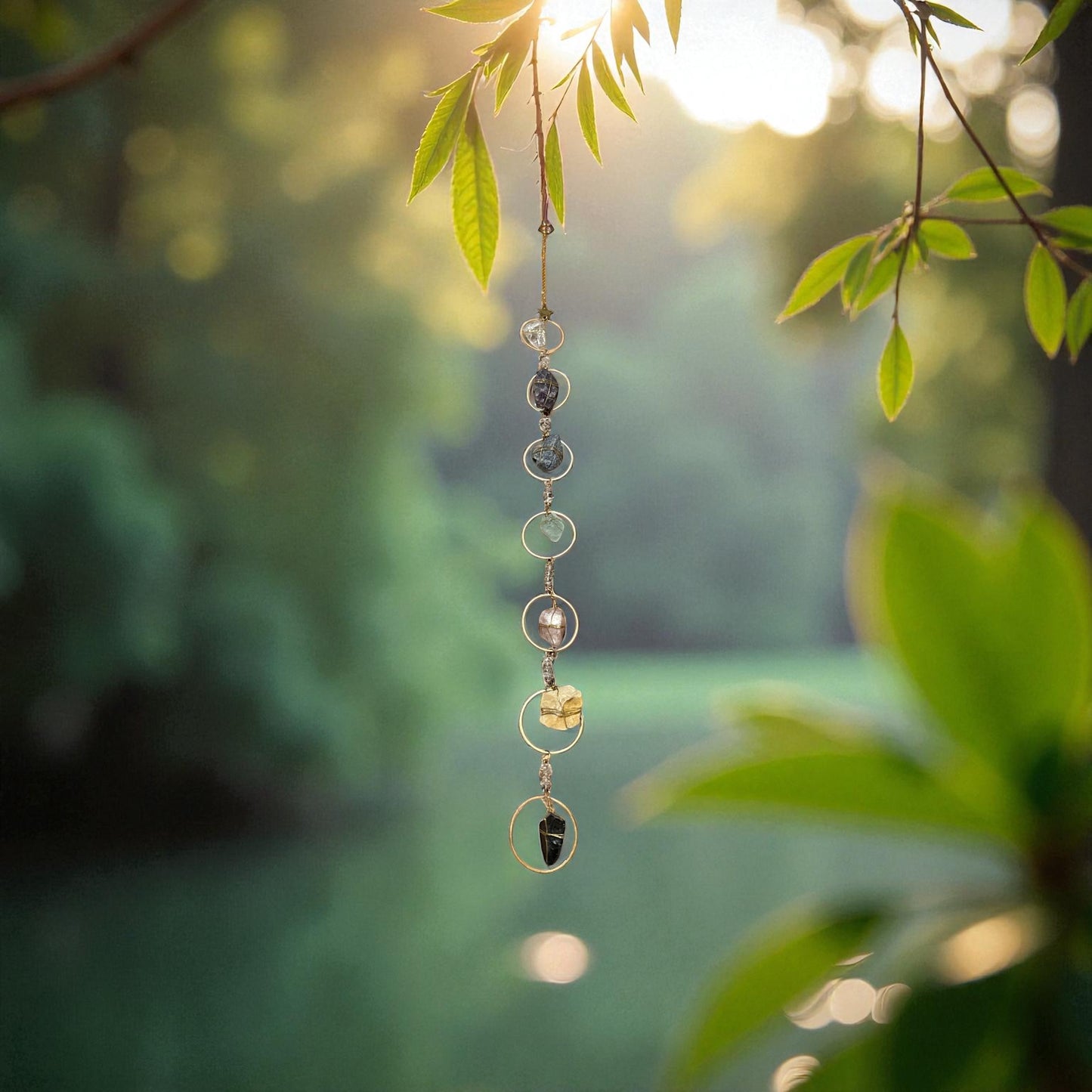 Small Multi-Color Crystal And Stone Suncatcher