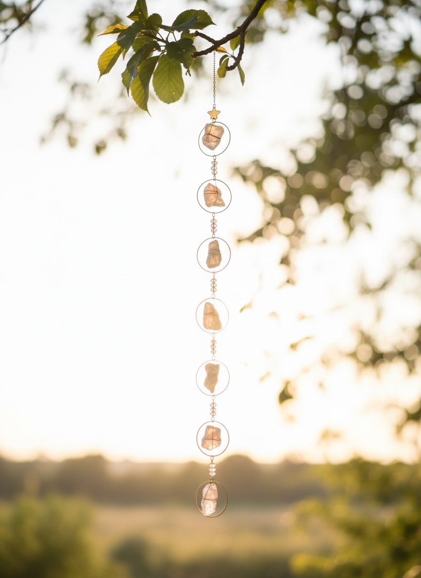 Rose Crystal  Quartz Suncatcher