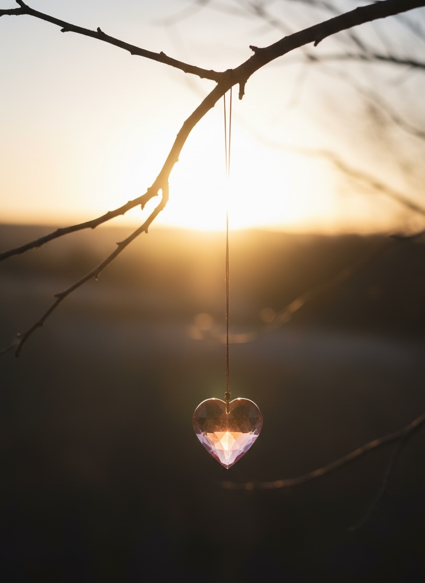 Pink Prism Heart Suncatcher