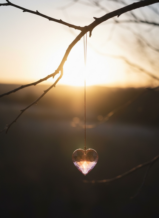 Pink Prism Heart Suncatcher