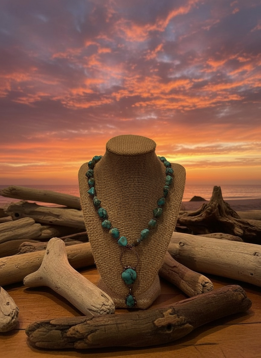Blue Turquoise Necklace With Pendant