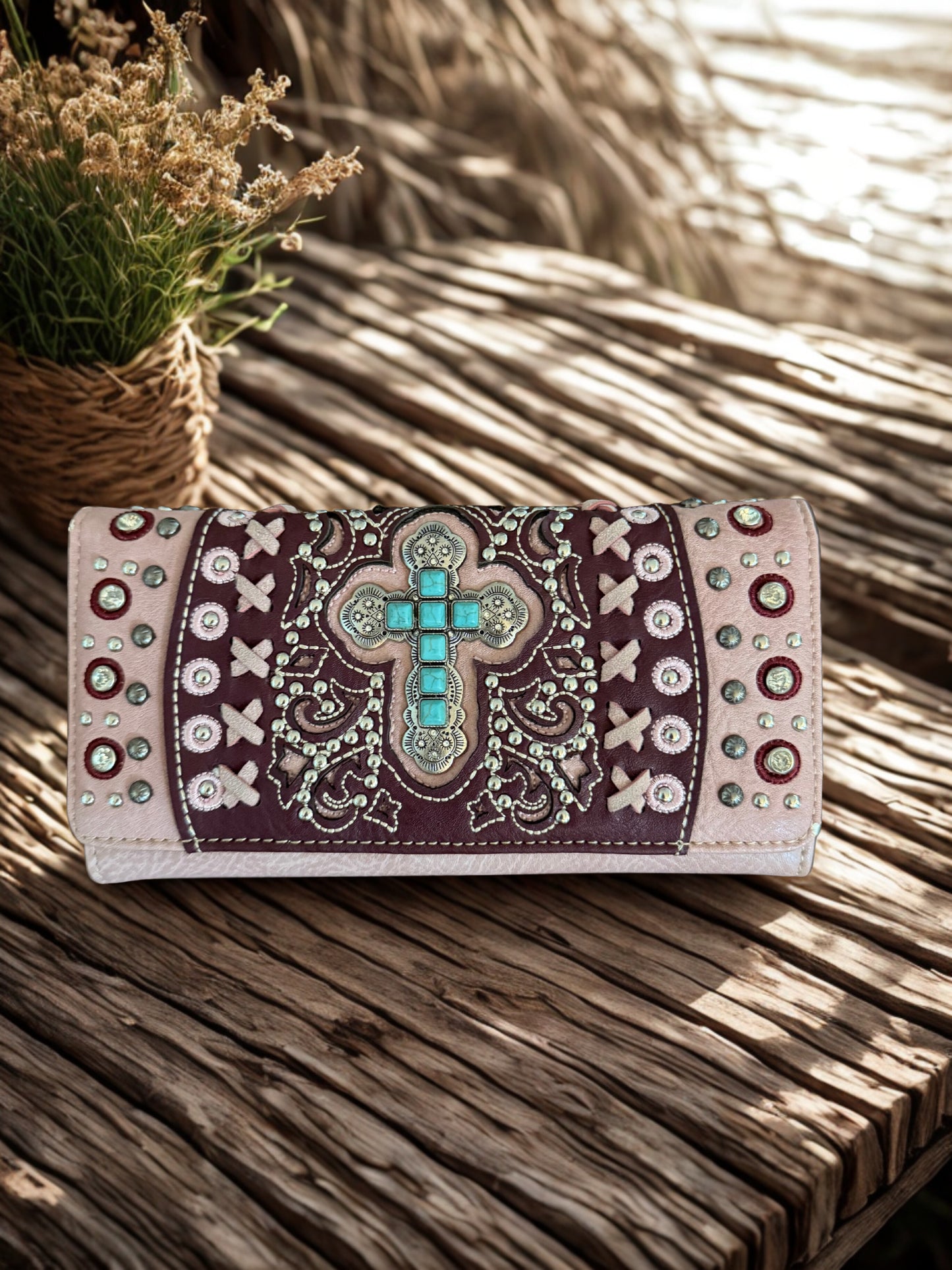 Montana West Rhinestone Turquoise Cross